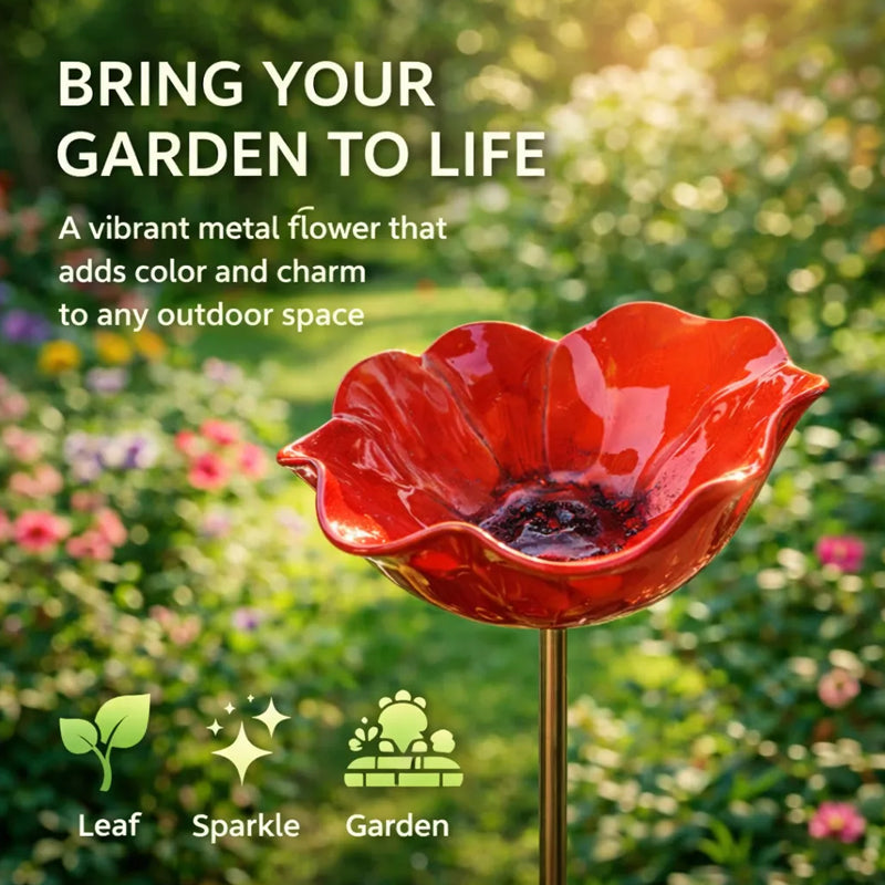 🚗Delivered within five working days🔥🔥HOT SALE 50% OFF🎁  Handmade Metal Flower Garden Stake