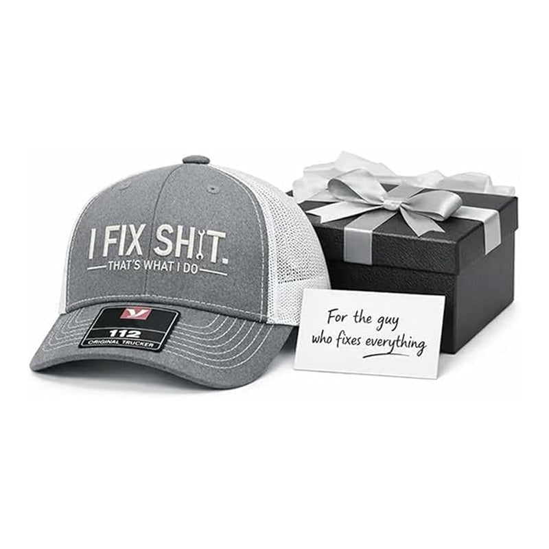 💥 HALBPREIS DEAL 🧢 Trucker-Cap für Männer & Frauen – „I Fix Shit“-Stickerei, Mesh-Design & verstellbar 🔥