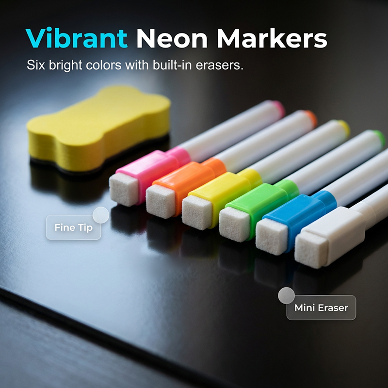 💡Magnetische Whiteboard-Marker mit Radiererkappe✏️Schreiben und Löschen sind bequemer.