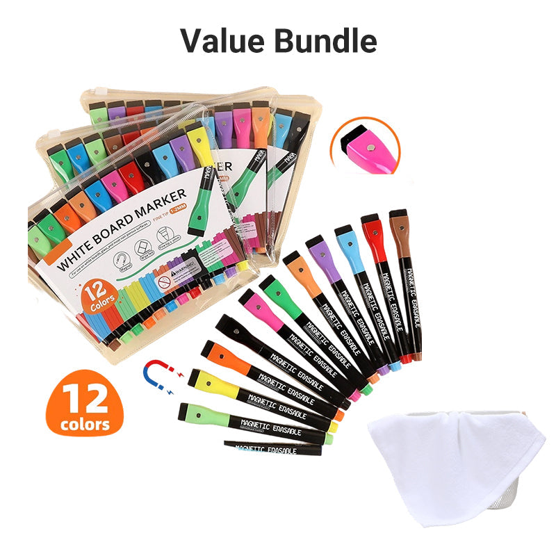 💡Magnetische Whiteboard-Marker mit Radiererkappe✏️Schreiben und Löschen sind bequemer.