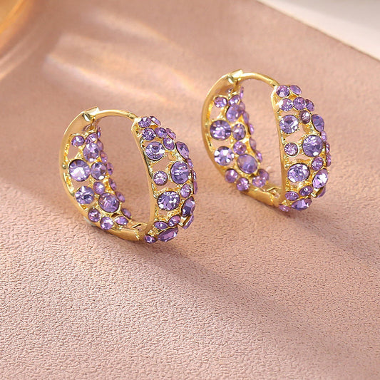 Gluschwein - Sparkling Purple Zircon Hoop Earrings