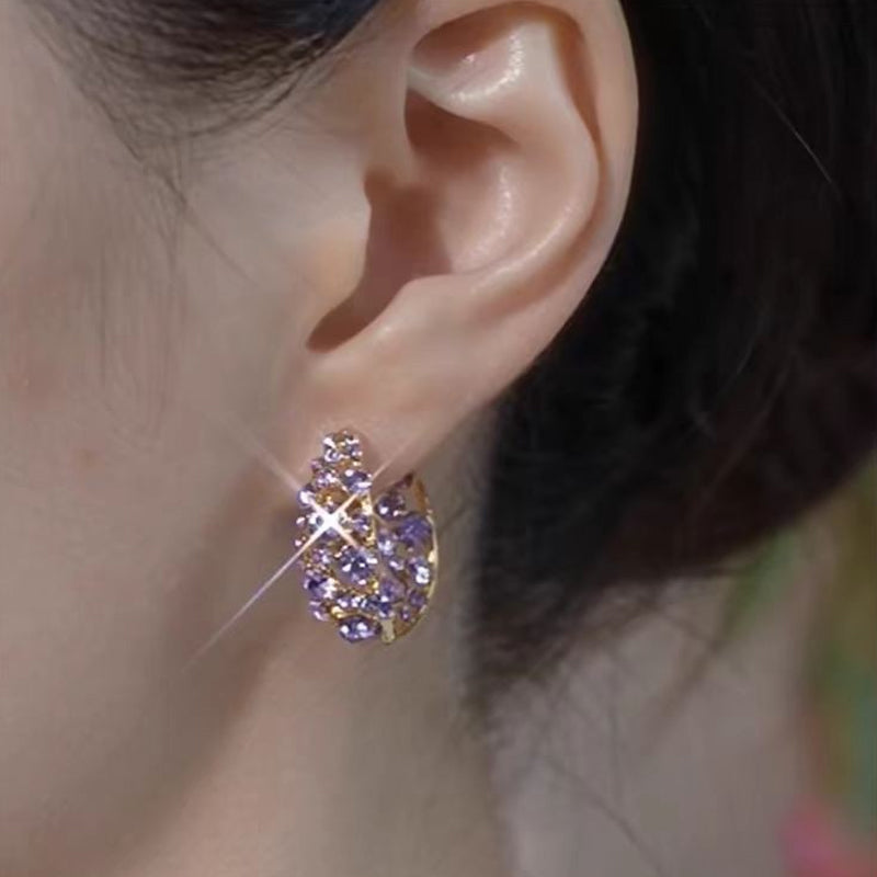 Gluschwein - Sparkling Purple Zircon Hoop Earrings