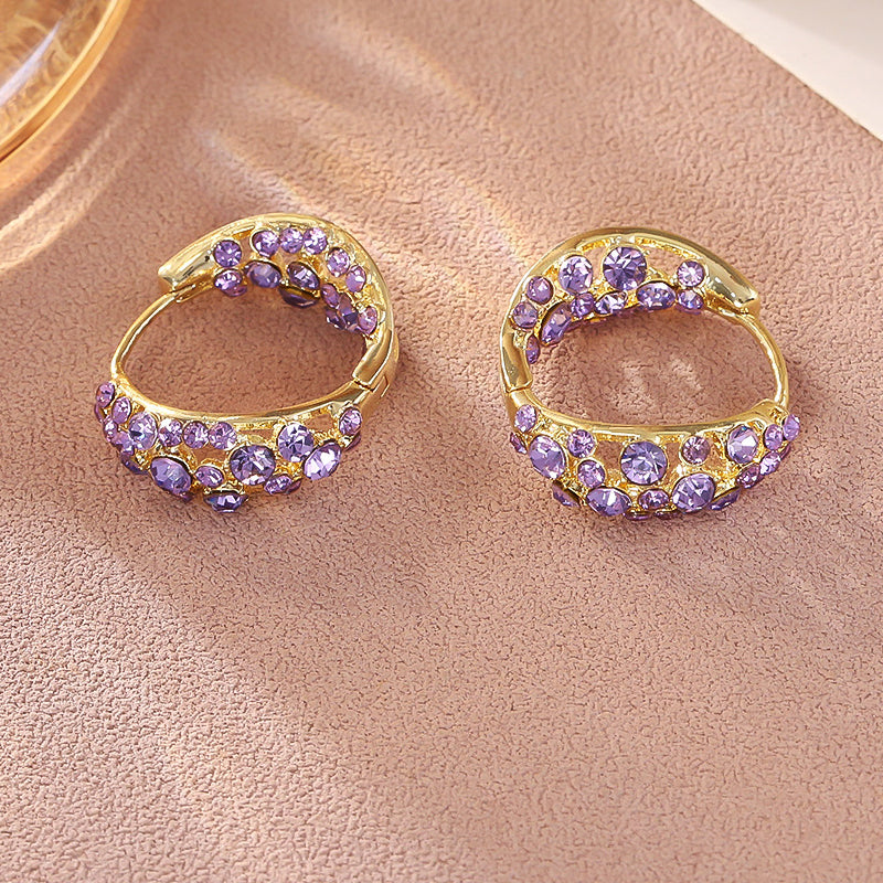 Gluschwein - Sparkling Purple Zircon Hoop Earrings