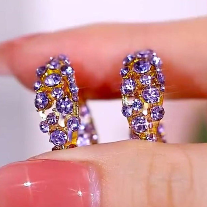 Gluschwein - Sparkling Purple Zircon Hoop Earrings