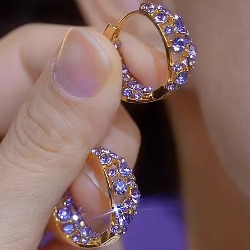 Gluschwein - Sparkling Purple Zircon Hoop Earrings