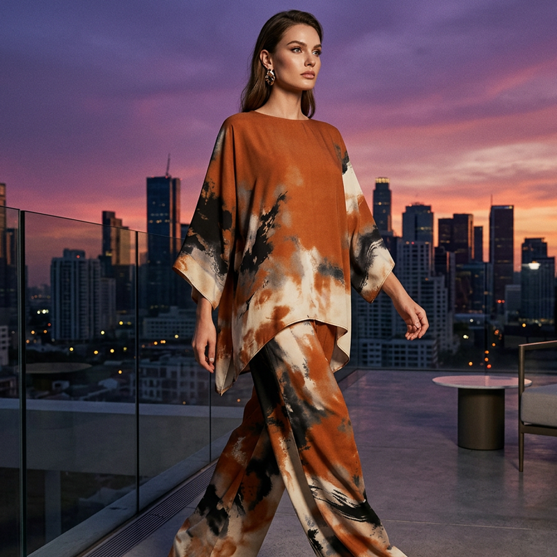 👗 2026 TREND NEUHEIT 💥 -50% Damen Zweiteiler-Set ✨ Print-Oberteil + weite Hose – elegant, komfortabel & alltagstauglich 🌿