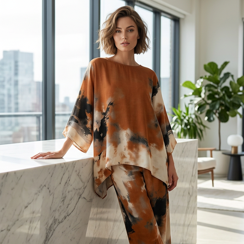 👗 2026 TREND NEUHEIT 💥 -50% Damen Zweiteiler-Set ✨ Print-Oberteil + weite Hose – elegant, komfortabel & alltagstauglich 🌿
