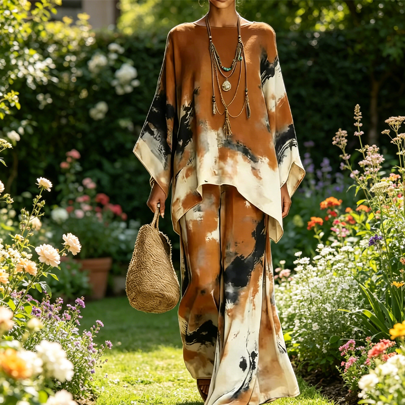 👗 2026 TREND NEUHEIT 💥 -50% Damen Zweiteiler-Set ✨ Print-Oberteil + weite Hose – elegant, komfortabel & alltagstauglich 🌿