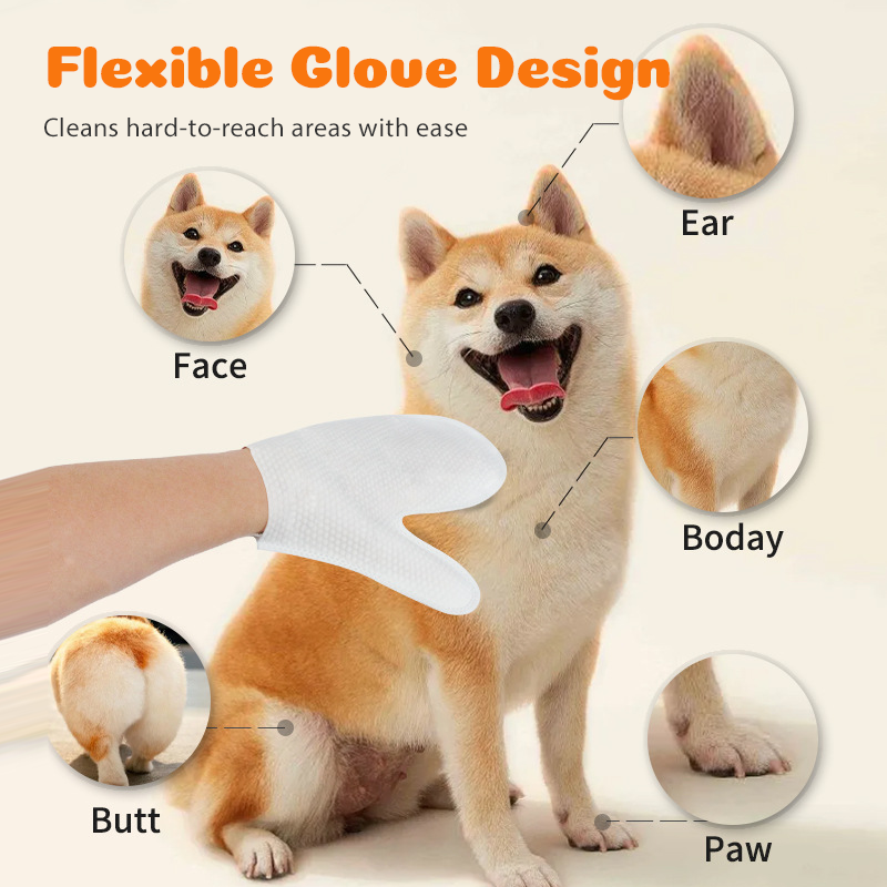 ✨🛁Pflegehandschuhtücher für Hunde und Katzen – 6 Stück/Packung