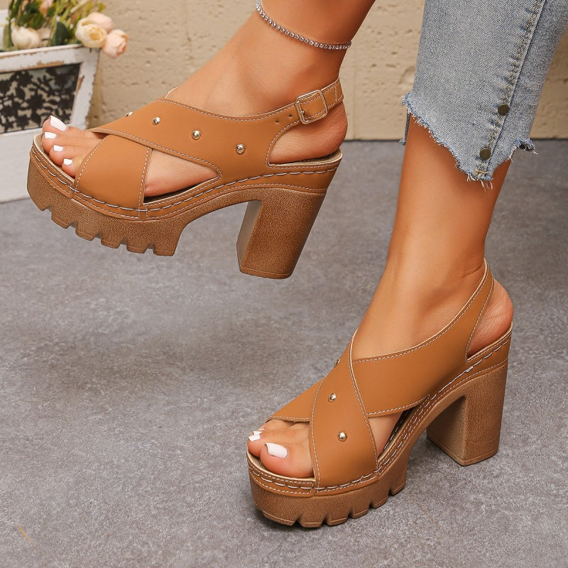 Chunky Heel Platform Sandals for Summer
