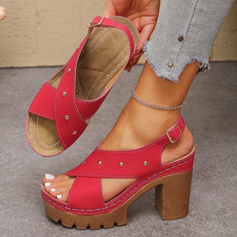 Chunky Heel Platform Sandals for Summer