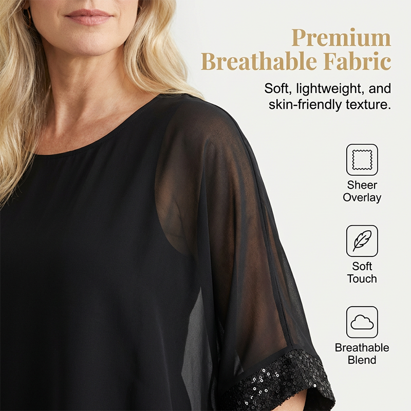 🌟 LIMITED-TIME 50% RABATT! 👕 Lässiges Damenoberteil mit Pailletten✨