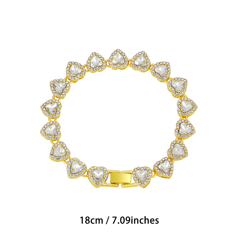 Gluschwein - 💍 Muttertagsangebot 💎 Glitzernde Herzanhänger-Halskette – mit Diamanten besetzt, in Gold/Silber, verstellbare Länge – perfektes Geschenk 💖
