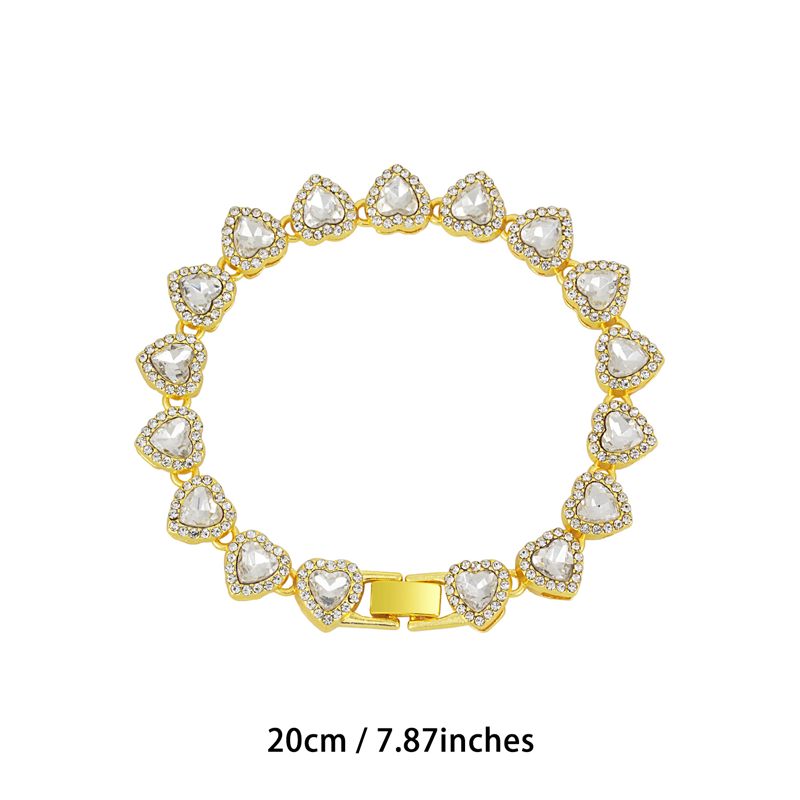 Gluschwein - 💍 Muttertagsangebot 💎 Glitzernde Herzanhänger-Halskette – mit Diamanten besetzt, in Gold/Silber, verstellbare Länge – perfektes Geschenk 💖