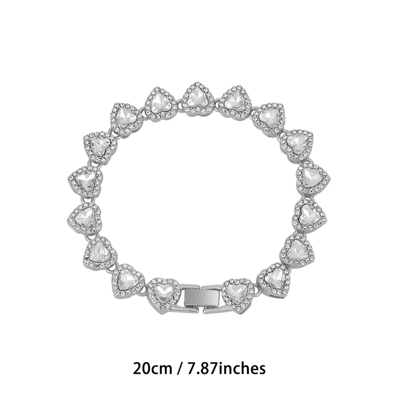 Gluschwein - 💍 Muttertagsangebot 💎 Glitzernde Herzanhänger-Halskette – mit Diamanten besetzt, in Gold/Silber, verstellbare Länge – perfektes Geschenk 💖