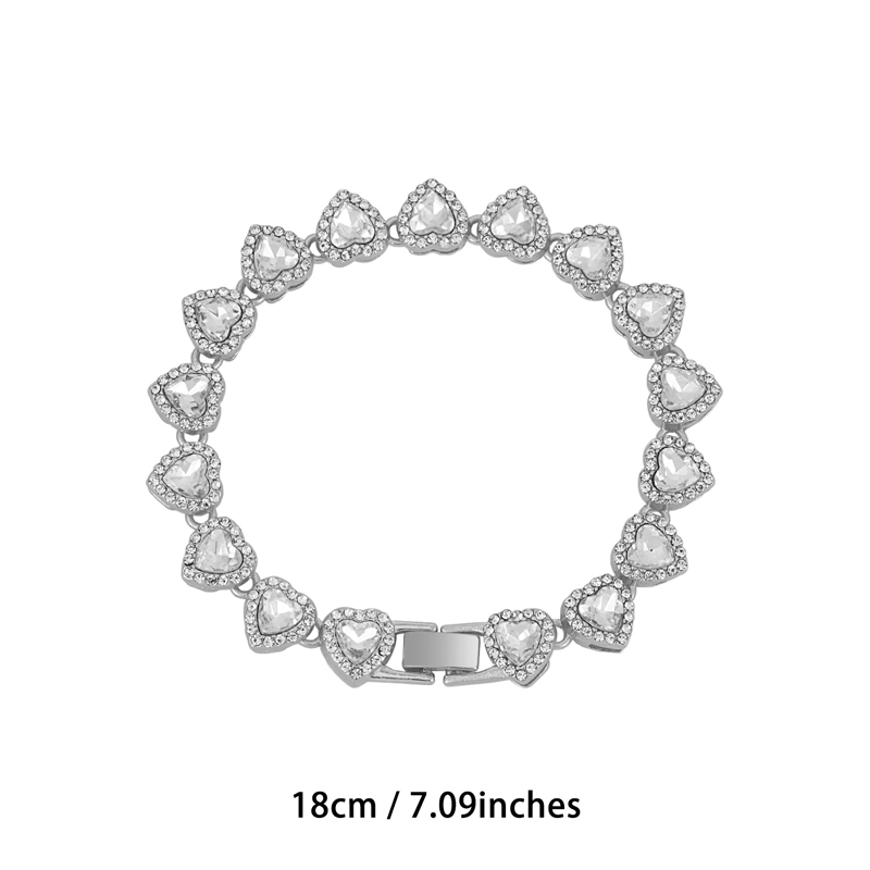 Gluschwein - 💍 Muttertagsangebot 💎 Glitzernde Herzanhänger-Halskette – mit Diamanten besetzt, in Gold/Silber, verstellbare Länge – perfektes Geschenk 💖
