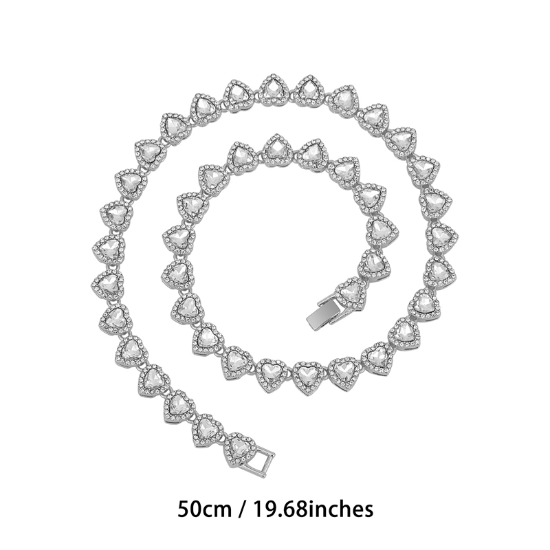 Gluschwein - 💍 Muttertagsangebot 💎 Glitzernde Herzanhänger-Halskette – mit Diamanten besetzt, in Gold/Silber, verstellbare Länge – perfektes Geschenk 💖