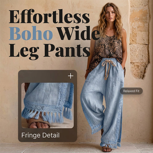 Gluschwein - Vintage-inspirierte Damenhose mit Kordelzug und weitem Bein