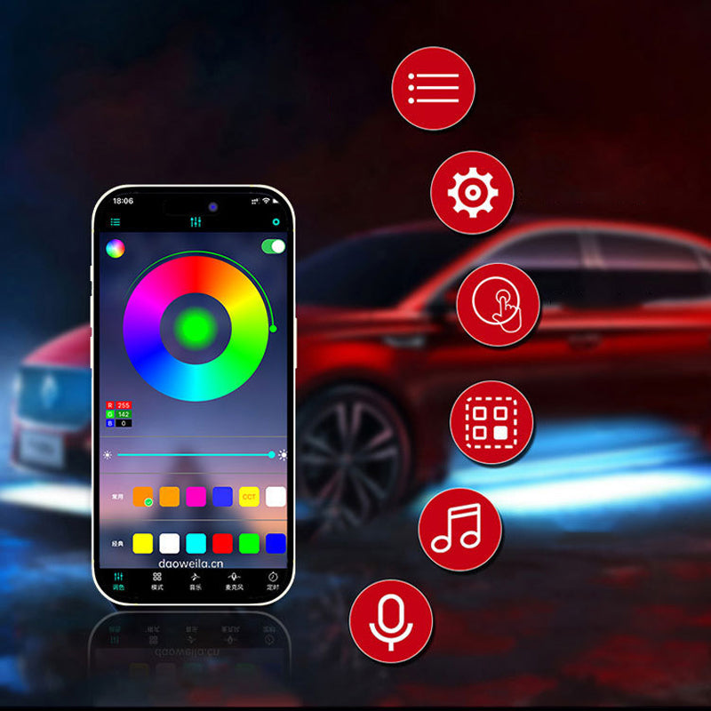 🔥Solange der Vorrat reicht 40 % Rabatt!🎉Bluetooth-Beleuchtungsset mit mehrfarbiger Unterbodenbeleuchtung