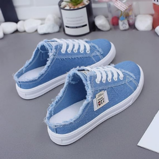 Gluschwein - 👟 JETZT 50 % RABATT! 👖 Denim-Mule-Sneaker für Damen – einfach zum Hineinschlüpfen, bequeme Sohle und perfekt für einen lässigen Sommerlook ☀️