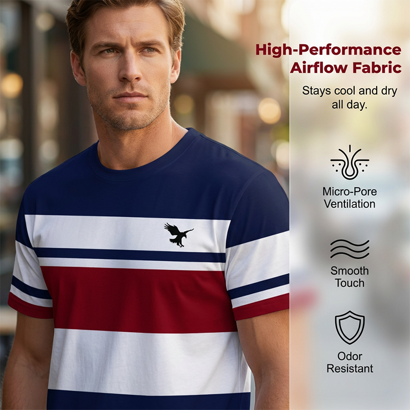 Lässiges Herren-Set aus farblich abgesetztem T-Shirt und Shorts