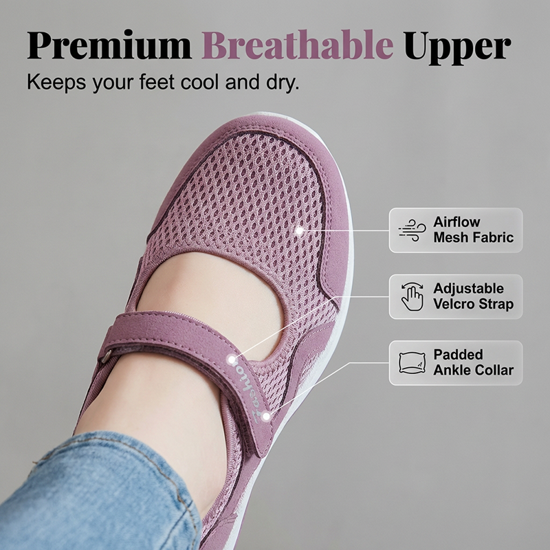 Gluschwein - Leichte, lässige Damen-Flachschuhe aus Mesh