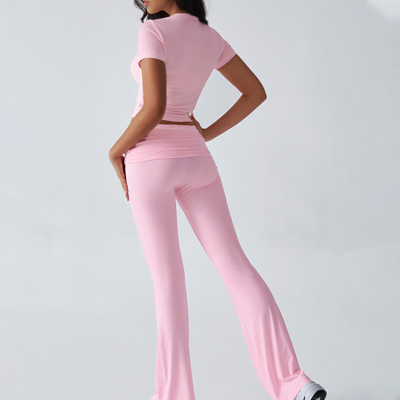 Gluschwein - 🌺 LIMITIERT: 49% RABATT! 🔥 Zweiteiliges Damen-Set aus ausgestelltem Oberteil und Hose💖