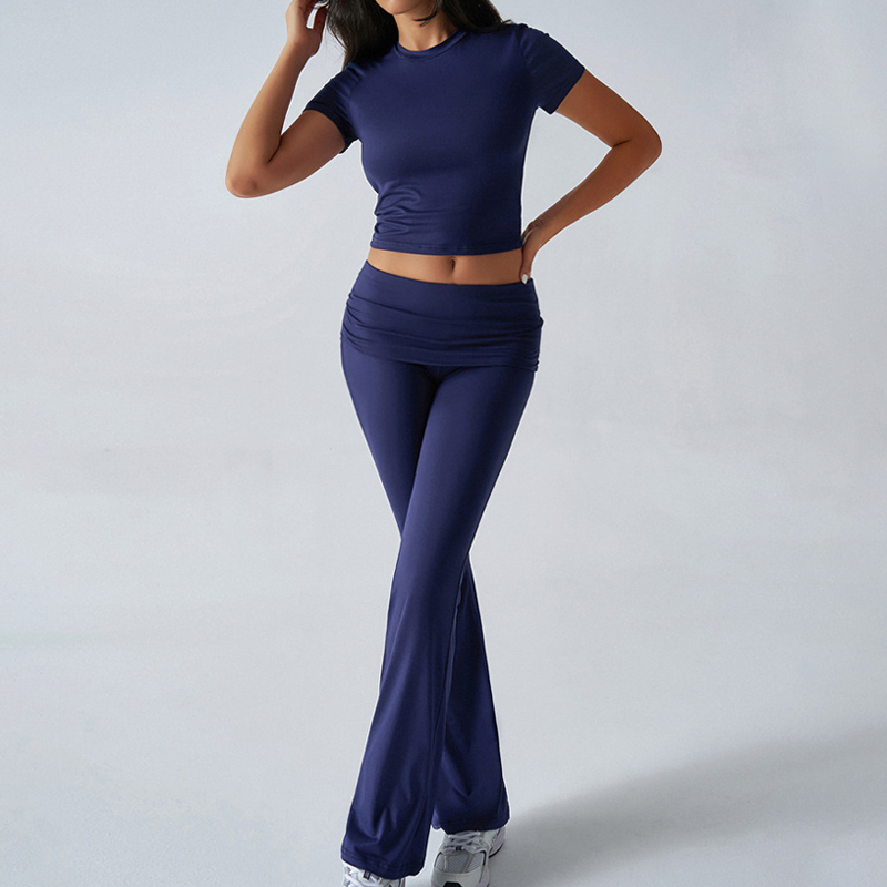Gluschwein - 🌺 LIMITIERT: 49% RABATT! 🔥 Zweiteiliges Damen-Set aus ausgestelltem Oberteil und Hose💖