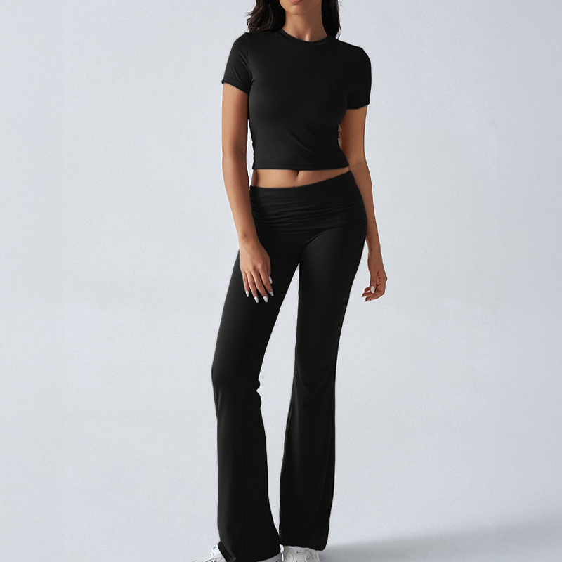 Gluschwein - 🌺 LIMITIERT: 49% RABATT! 🔥 Zweiteiliges Damen-Set aus ausgestelltem Oberteil und Hose💖