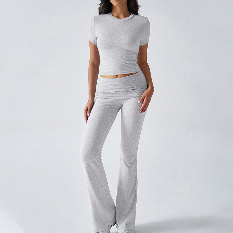 Gluschwein - 🌺 LIMITIERT: 49% RABATT! 🔥 Zweiteiliges Damen-Set aus ausgestelltem Oberteil und Hose💖