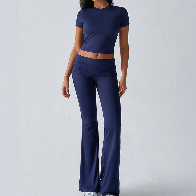 Gluschwein - 🌺 LIMITIERT: 49% RABATT! 🔥 Zweiteiliges Damen-Set aus ausgestelltem Oberteil und Hose💖