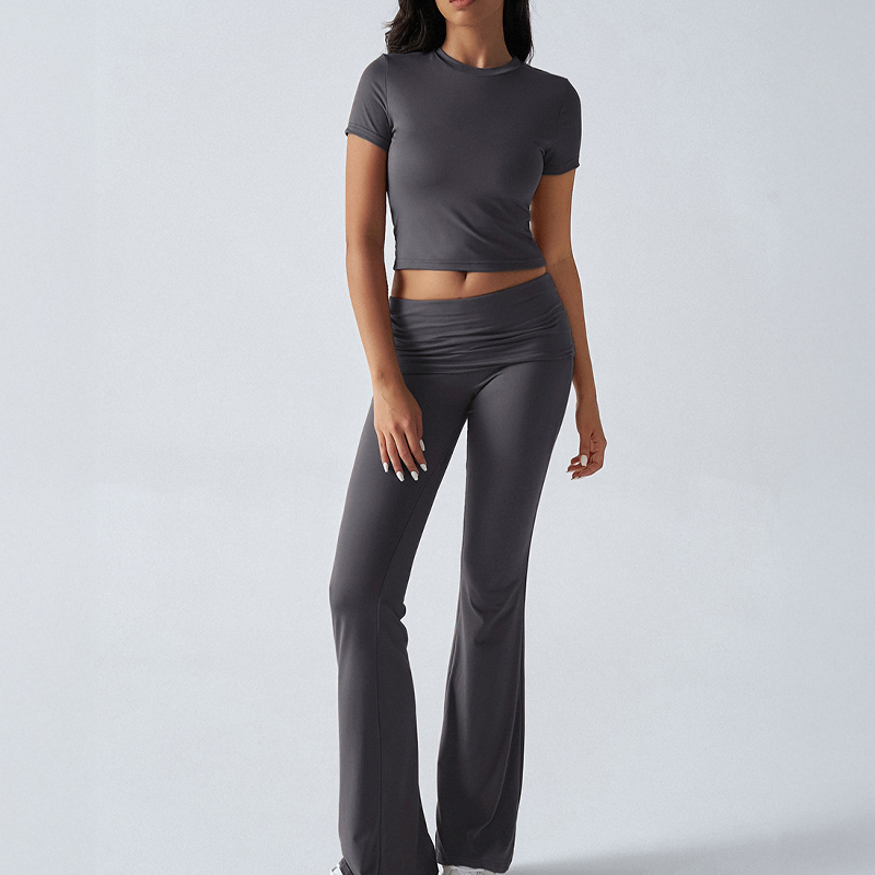 Gluschwein - 🌺 LIMITIERT: 49% RABATT! 🔥 Zweiteiliges Damen-Set aus ausgestelltem Oberteil und Hose💖