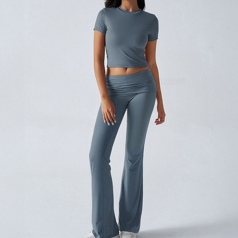 Gluschwein - 🌺 LIMITIERT: 49% RABATT! 🔥 Zweiteiliges Damen-Set aus ausgestelltem Oberteil und Hose💖