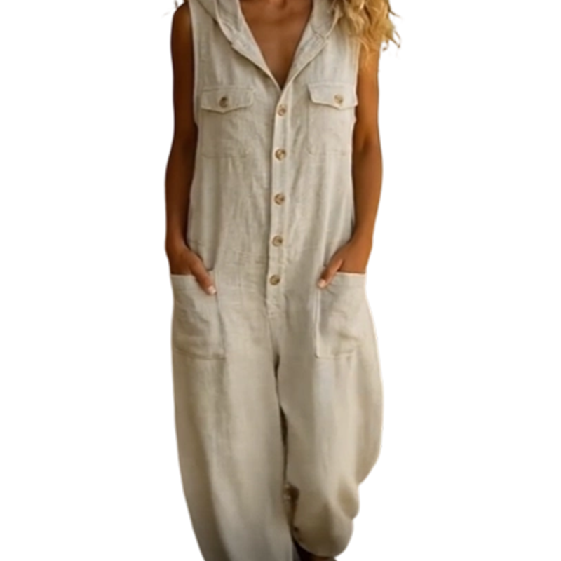 🎁2026 Neuheiten 55 % Rabatt💥Lässiger, ärmelloser Jumpsuit mit Kapuze für Damen