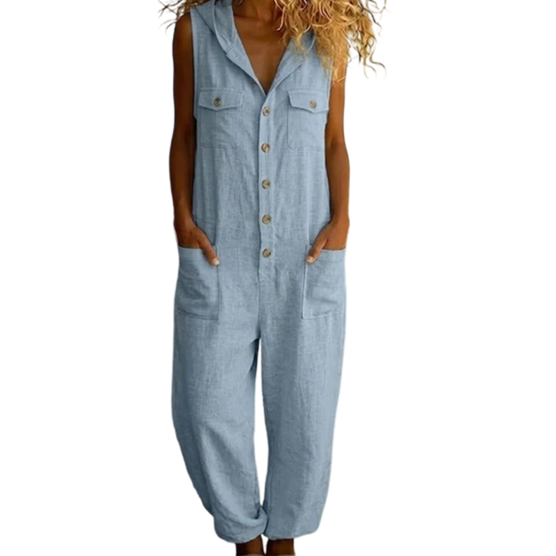 🎁2026 Neuheiten 55 % Rabatt💥Lässiger, ärmelloser Jumpsuit mit Kapuze für Damen