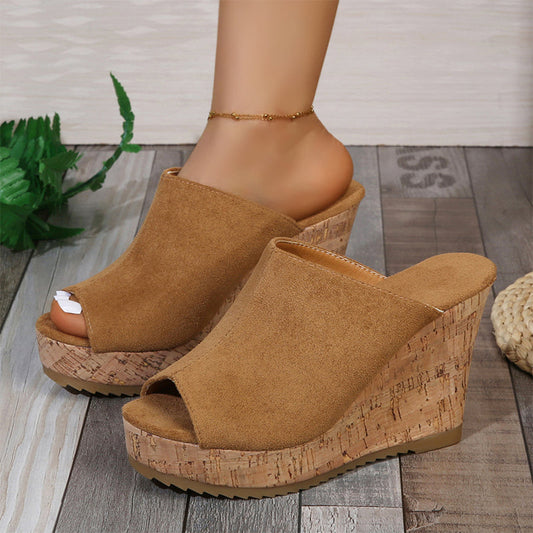 Gluschwein - Lässige Keilsandalen mit Peeptoe für Damen