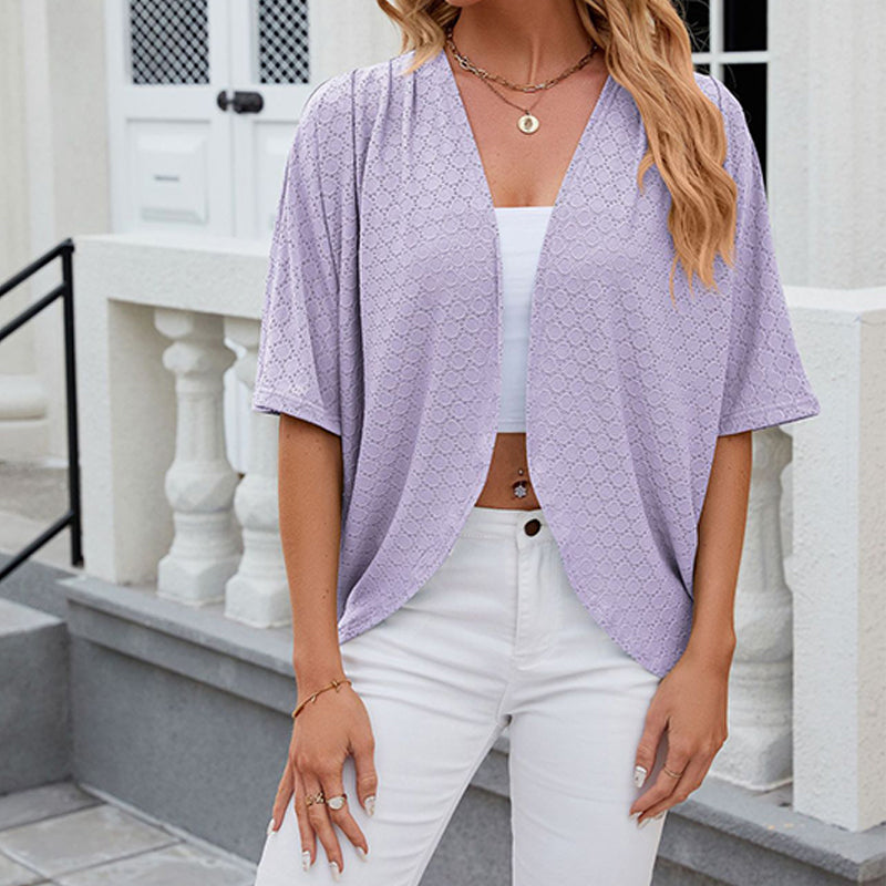 🌺 LIMITIERT: 49% RABATT! 🔥 Lässige, weiche Strickjacke mit halben Ärmeln für Damen