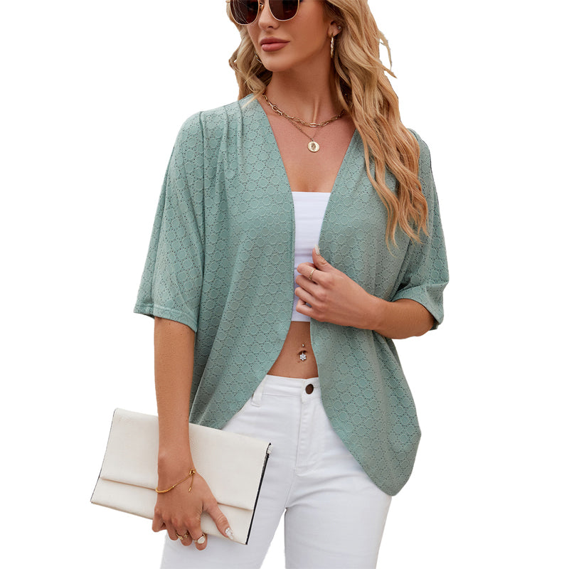 🌺 LIMITIERT: 49% RABATT! 🔥 Lässige, weiche Strickjacke mit halben Ärmeln für Damen