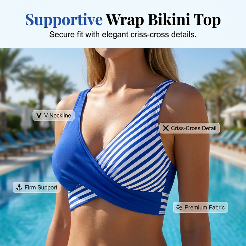 🔥🔥 2026 NEU 🥳💞 50K+ VERKAUFT! ⚡👙Zweiteiliger Bikini-Badeanzug mit Farbblock- und Streifenmuster🌊☀️💃