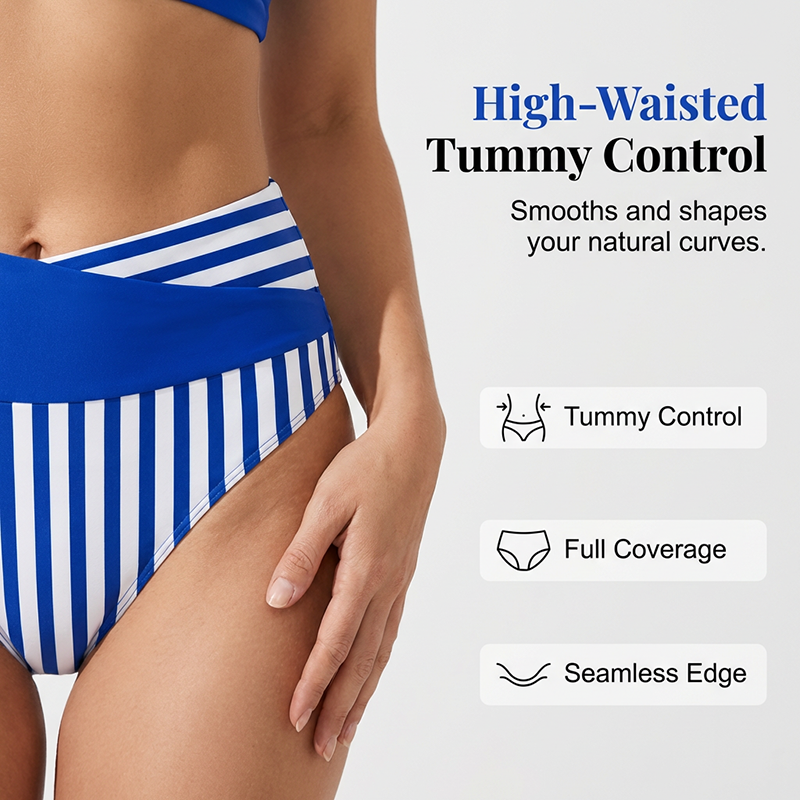 🔥🔥 2026 NEU 🥳💞 50K+ VERKAUFT! ⚡👙Zweiteiliger Bikini-Badeanzug mit Farbblock- und Streifenmuster🌊☀️💃