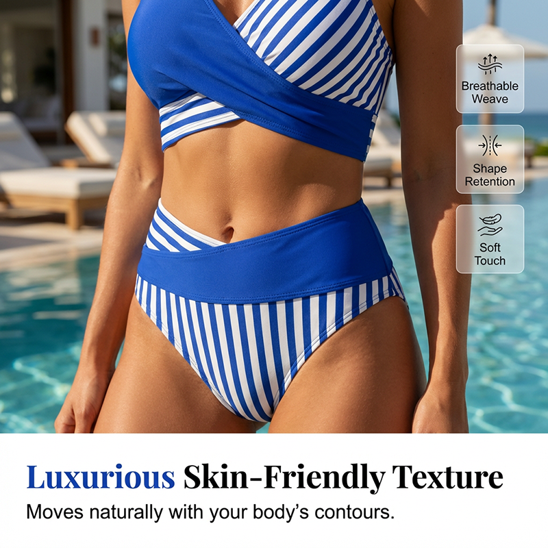 🔥🔥 2026 NEU 🥳💞 50K+ VERKAUFT! ⚡👙Zweiteiliger Bikini-Badeanzug mit Farbblock- und Streifenmuster🌊☀️💃