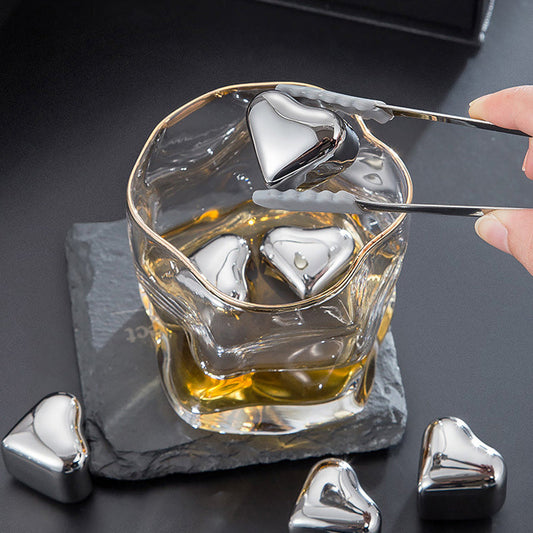 Gluschwein - Heart-Shaped Stainless Steel Reusable Ice Cubes Set