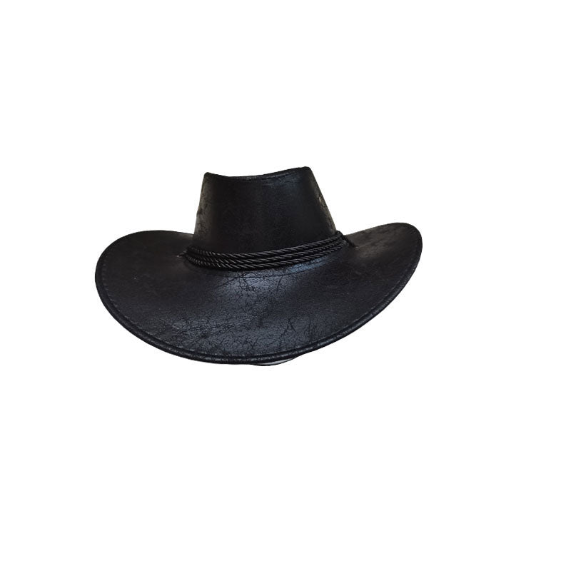 Gluschwein - 🤠 LIMITED-TIME 50% RABATT! ✨ Vintage-Cowboyhut mit breiter Krempe & Riemen – PU, Einheitsgröße, Verstellbar ☀️