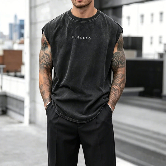 Gluschwein - 🖤Herren Vintage Tanktop "Acid-Wash" – ☁️Luftig, Locker & 💪Maskulin