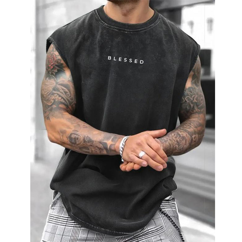 🖤Herren Vintage Tanktop "Acid-Wash" – ☁️Luftig, Locker & 💪Maskulin