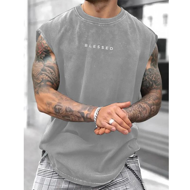 🖤Herren Vintage Tanktop "Acid-Wash" – ☁️Luftig, Locker & 💪Maskulin