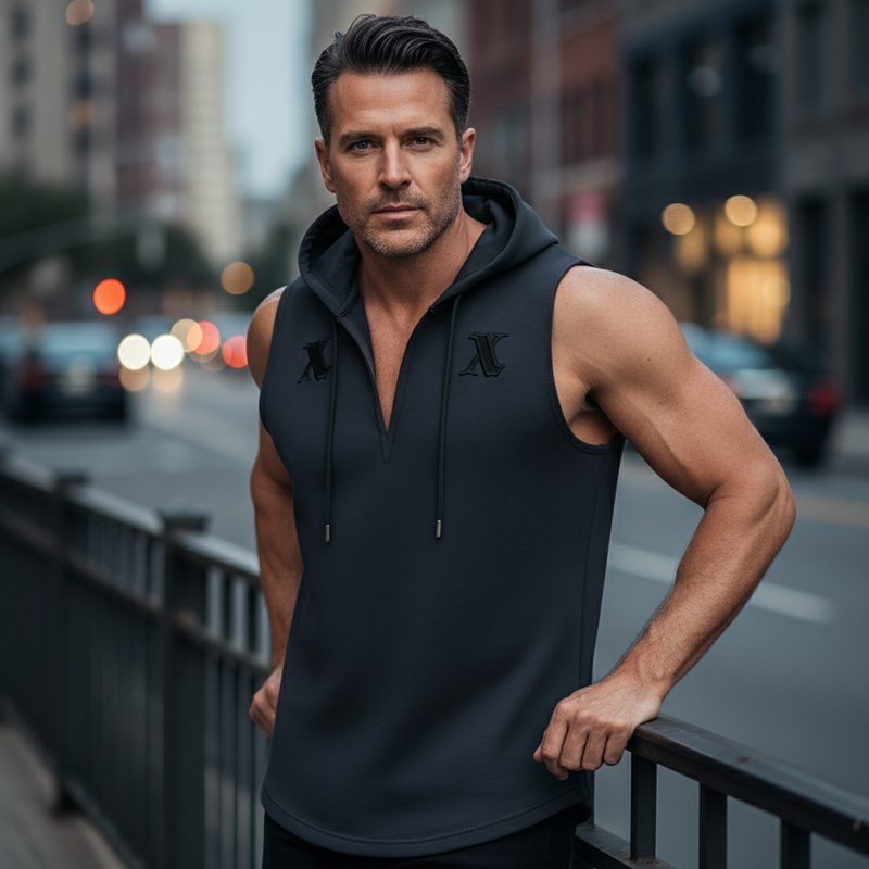 👕 50% RABATT! 🏋️‍♂️ Herren Ärmelloses Workout-Hoodie-Tank-Top – Mjukt Tyg, Kapuschong & Perfekt För Gym, Löpning Eller Chilliga Dagar Hemma 🏃