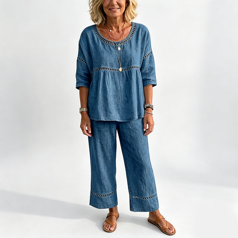 Gluschwein - 👕👖 2026 HEISSER VERKAUF – 50% RABATT! Figurbetontes Sommer-Chic-Set aus atmungsaktivem Stoff – Über 50K+ verkauft! 🥳