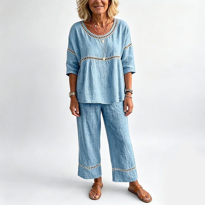 Gluschwein - 👕👖 2026 HEISSER VERKAUF – 50% RABATT! Figurbetontes Sommer-Chic-Set aus atmungsaktivem Stoff – Über 50K+ verkauft! 🥳