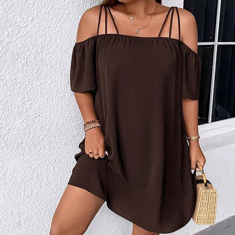 🔥HEISSER VERKAUF 49% RABATT!👗 Elegantes, einfarbiges Minikleid für Damen